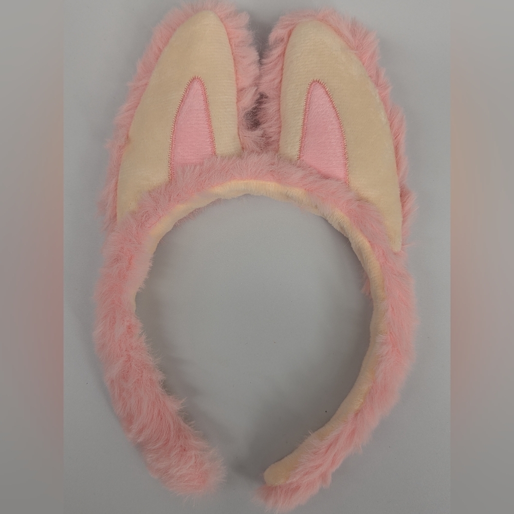 new Fuzzy Pink and Cream Labubu Ear Headband Costume